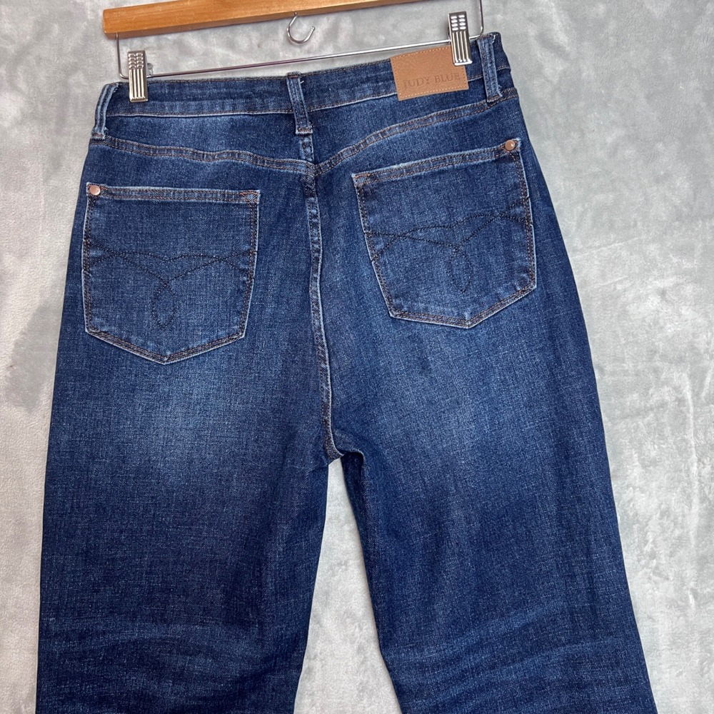 Judy Blue Jeans sz 30  Button Fly Straight Fit  Dark Wash Denim Pants High Rise - Picture 12 of 12